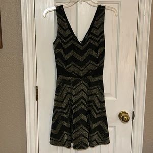 Junior party dress/ black & gold/ small/ just above knee length